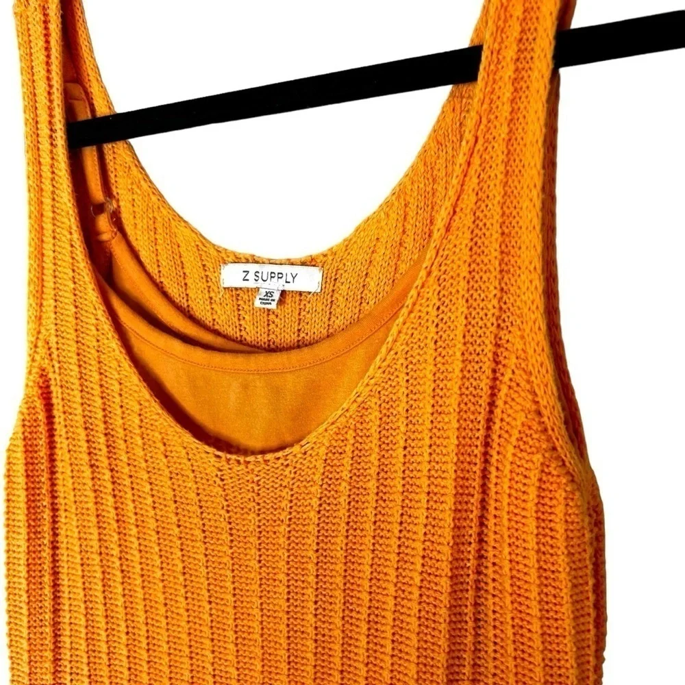 Z Supply Brayden Crotchet Knit Midi Dress in Papaya - Picture 9 of 16